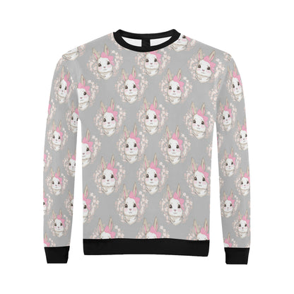 Rabbit Pattern Print Design RB07 Men Long Sleeve Sweatshirt