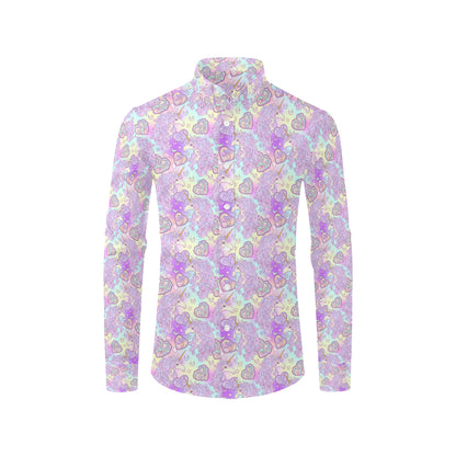 Unicorn Rainbow Star Heart Print Men's Long Sleeve Shirt