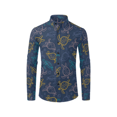 Sea Turtle Baby Print Men's Long Sleeve Shirt