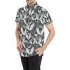 Angel Wings Pattern Design Themed Print Men's Short Sleeve Button Up Shirt