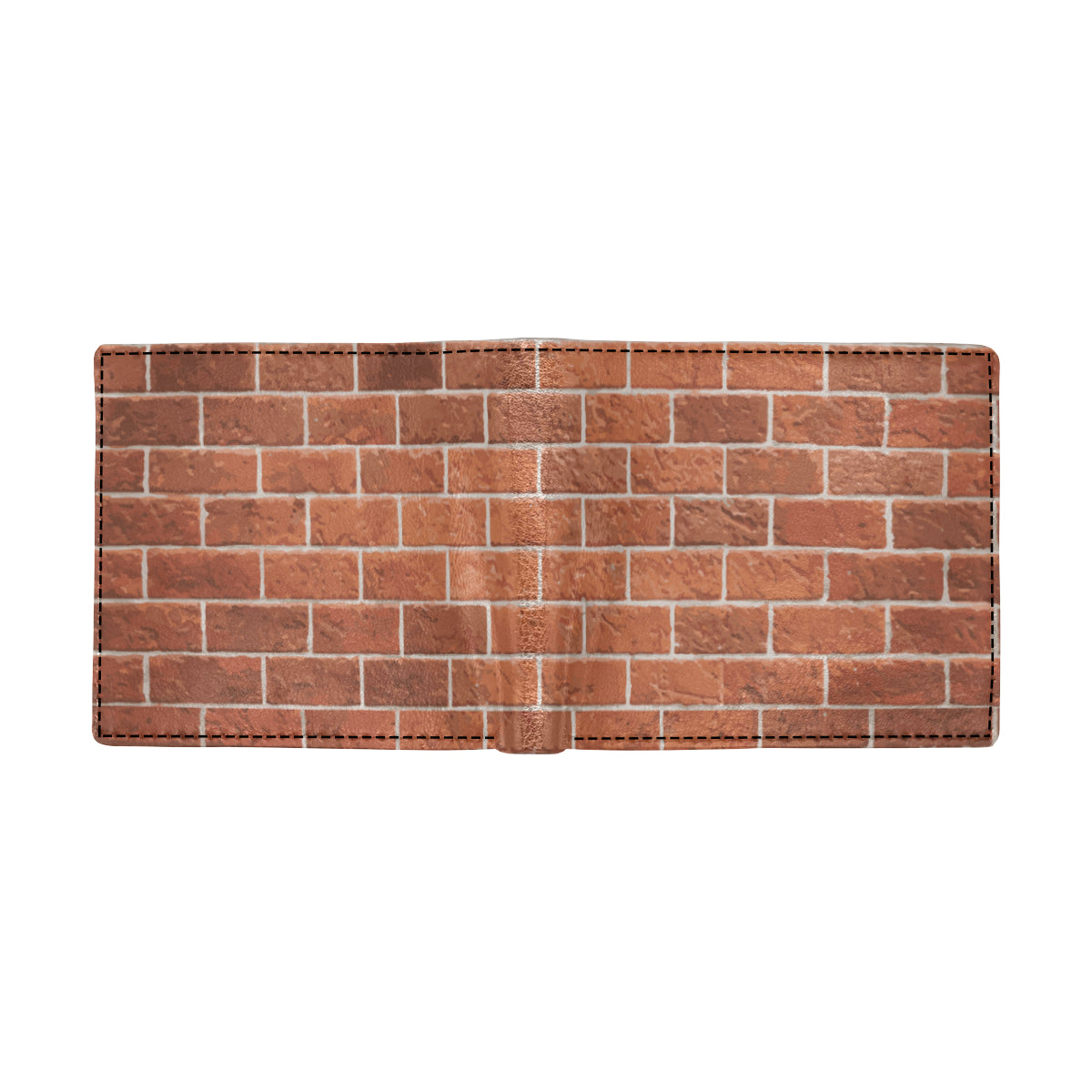 Brick Brown Pattern Print Design 02 Men's ID Card Wallet