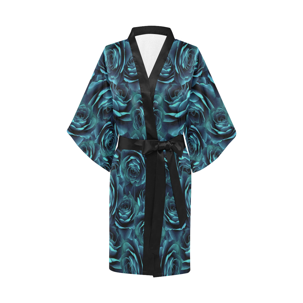 Camellia Pattern Print Design CM04 Women's Short Kimono