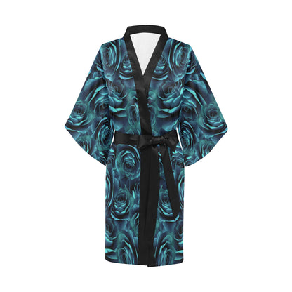 Camellia Pattern Print Design CM04 Women's Short Kimono