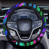 Tropical Flower Pattern Print Design TF010 Steering Wheel Cover with Elastic Edge