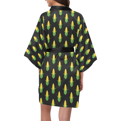 Corn Pattern Print Design 05 Women's Short Kimono
