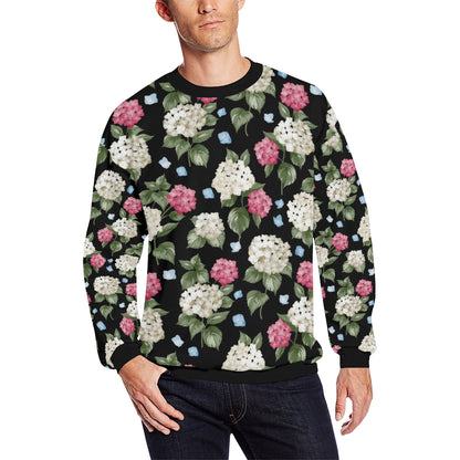 Hydrangea Pattern Print Design HD09 Men Long Sleeve Sweatshirt