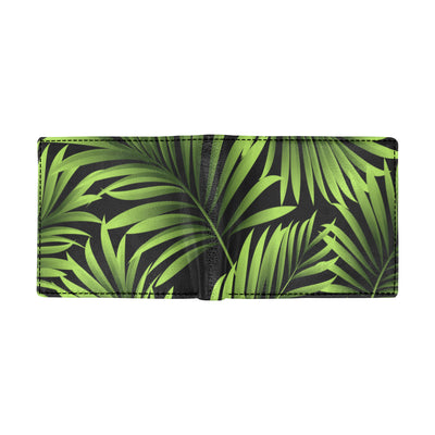 Green Neon Tropical Palm Leaves Men's ID Card Wallet