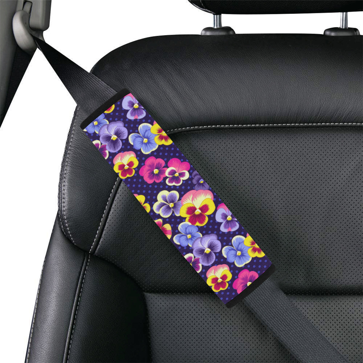 Pansy Pattern Print Design PS04 Car Seat Belt Cover