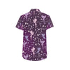 Fairy Pink Print Pattern Men's Short Sleeve Button Up Shirt