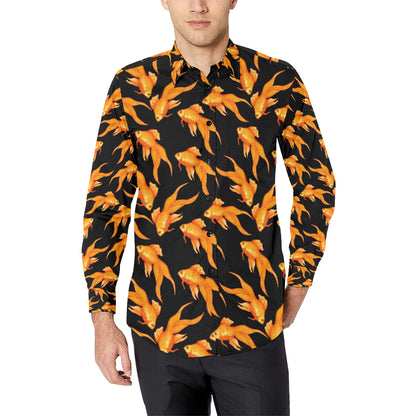 Goldfish Pattern Print Design 03 Men's Long Sleeve Shirt