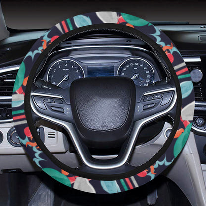 Bowling Pattern Print Design 08 Steering Wheel Cover with Elastic Edge