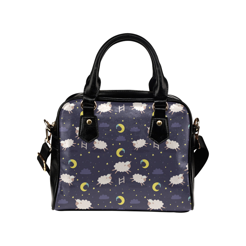 Sheep Night Pattern Print Design 02 Shoulder Handbag