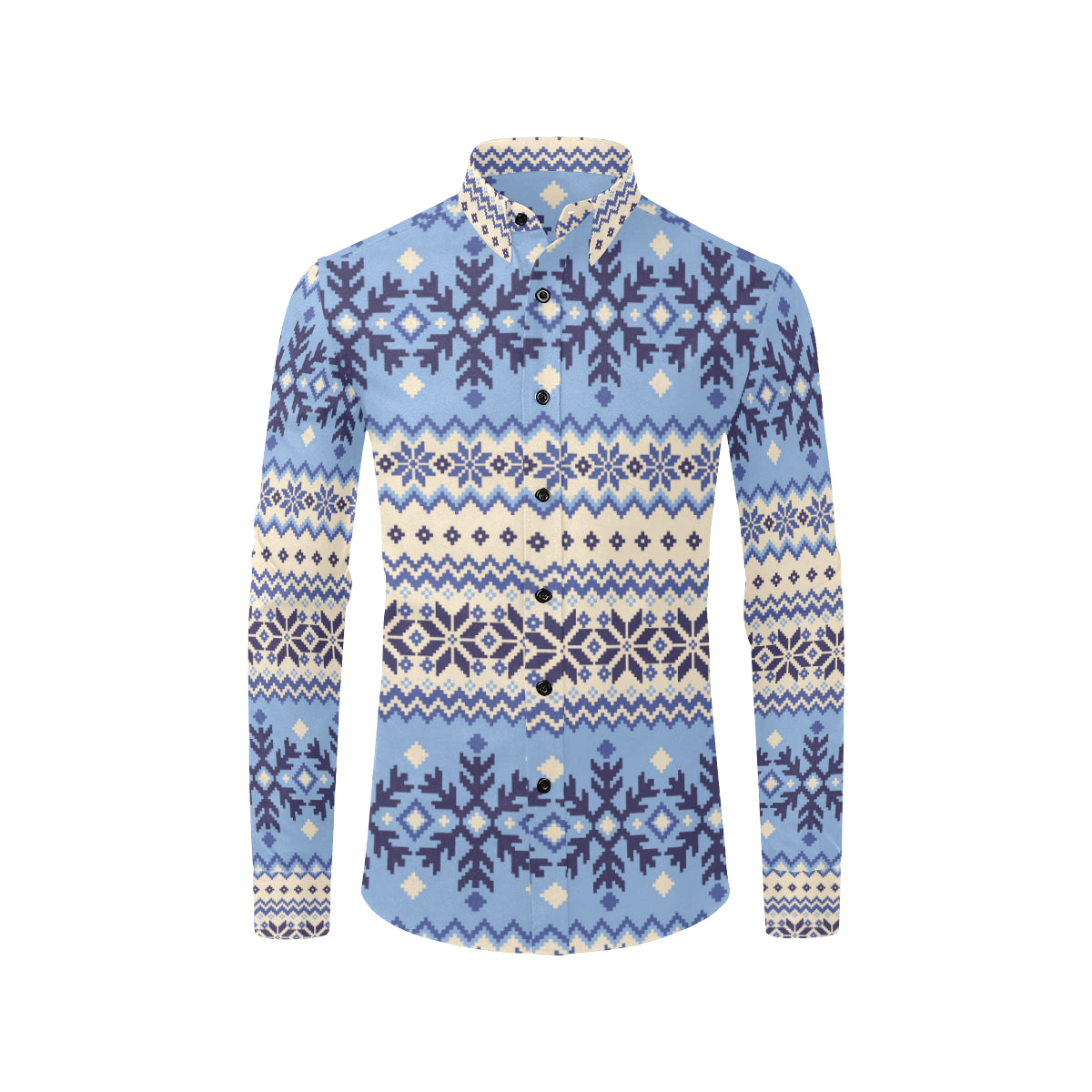 Nordic Pattern Print Design A03 Men's Long Sleeve Shirt