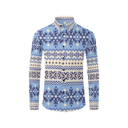 Nordic Pattern Print Design A03 Men's Long Sleeve Shirt