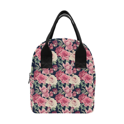 Rose Pattern Print Design RO05 Insulated Lunch Bag