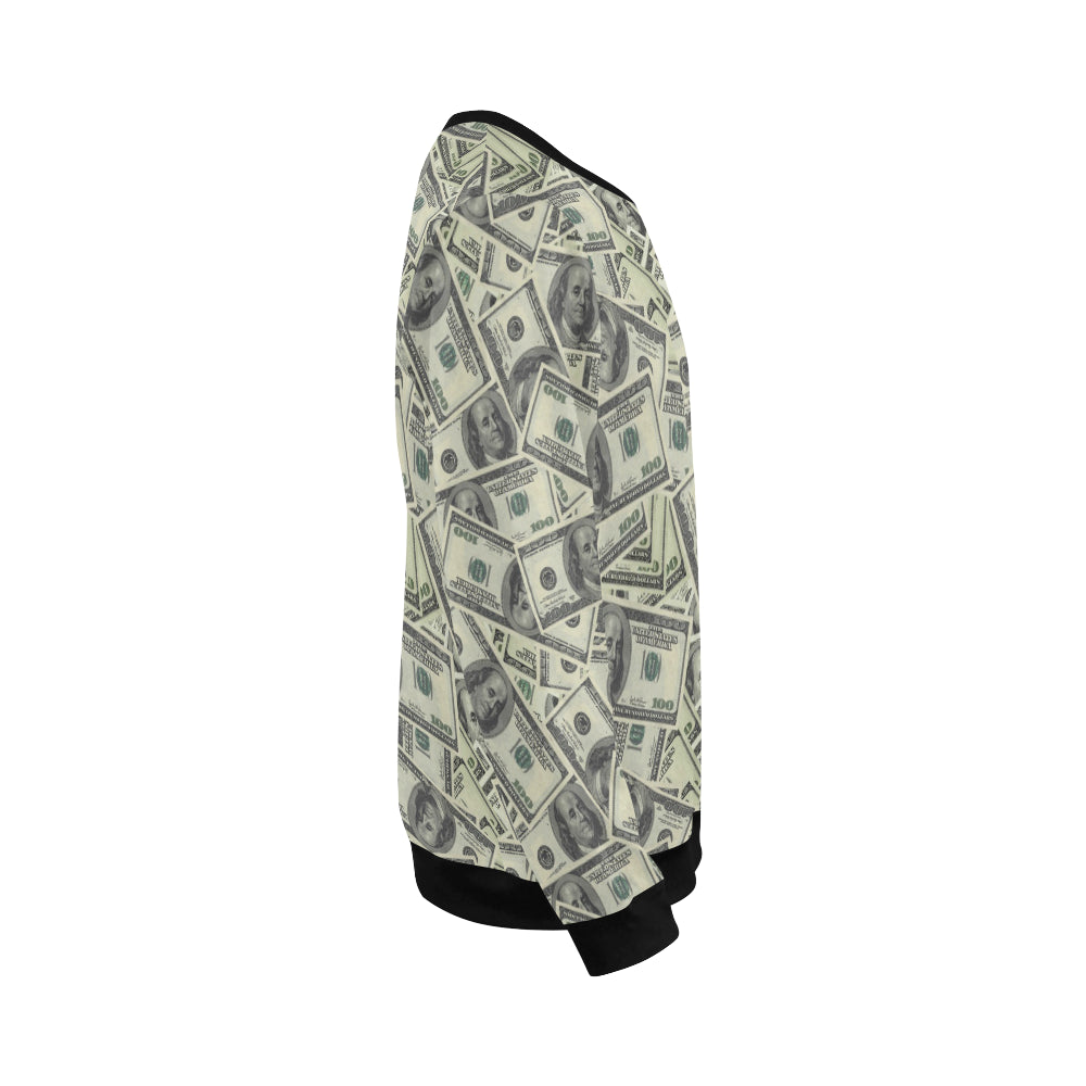 Dollar Pattern Print Design DO02 Men Long Sleeve Sweatshirt
