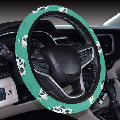 Cow Pattern Print Design 03 Steering Wheel Cover with Elastic Edge