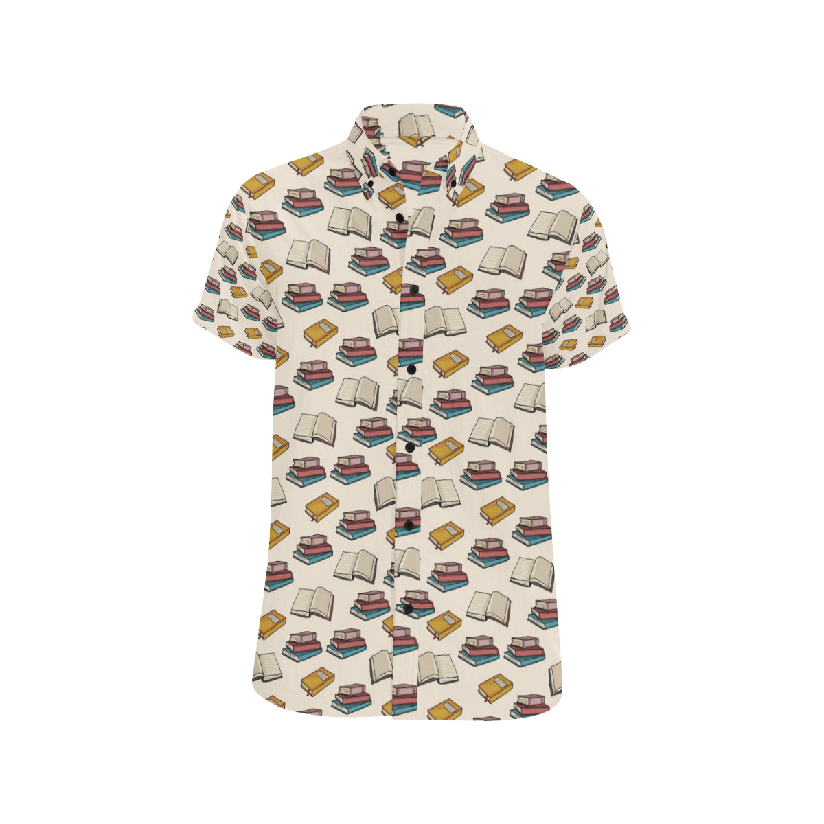 Book Pattern Print Design 04 Men's Short Sleeve Button Up Shirt