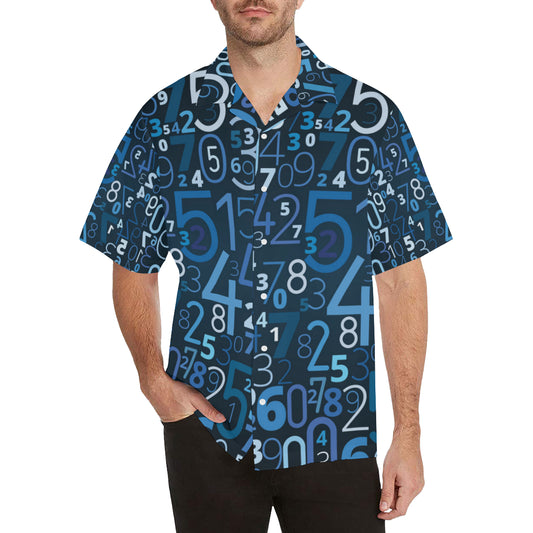 Number Pattern Print Design A02 Men's Hawaiian Shirt