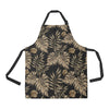 Brown Tropical Palm Leaves Apron with Pocket