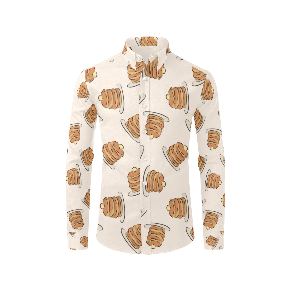 Pancake Pattern Print Design A01 Men's Long Sleeve Shirt