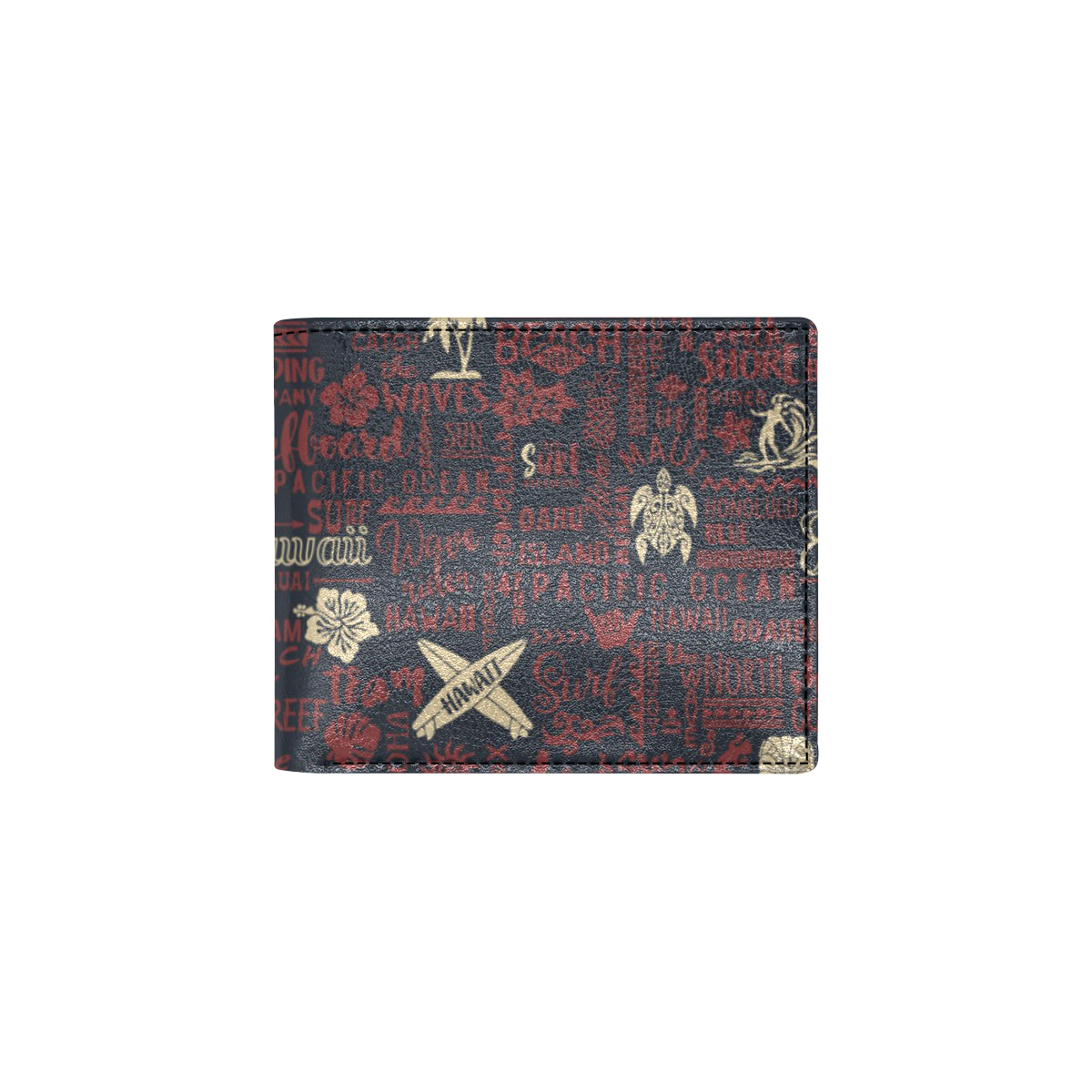Hawaiian Themed Pattern Print Design H017 Men's ID Card Wallet
