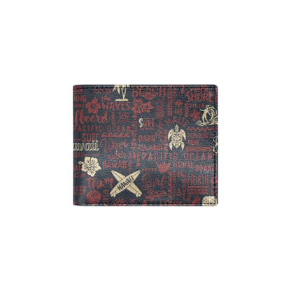 Hawaiian Themed Pattern Print Design H017 Men's ID Card Wallet