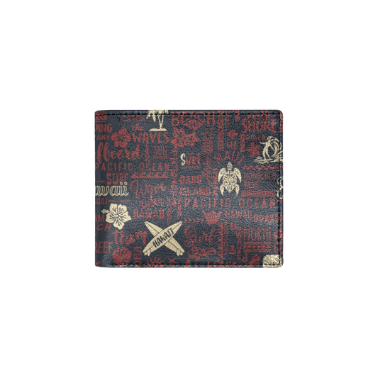 Hawaiian Themed Pattern Print Design H017 Men's ID Card Wallet