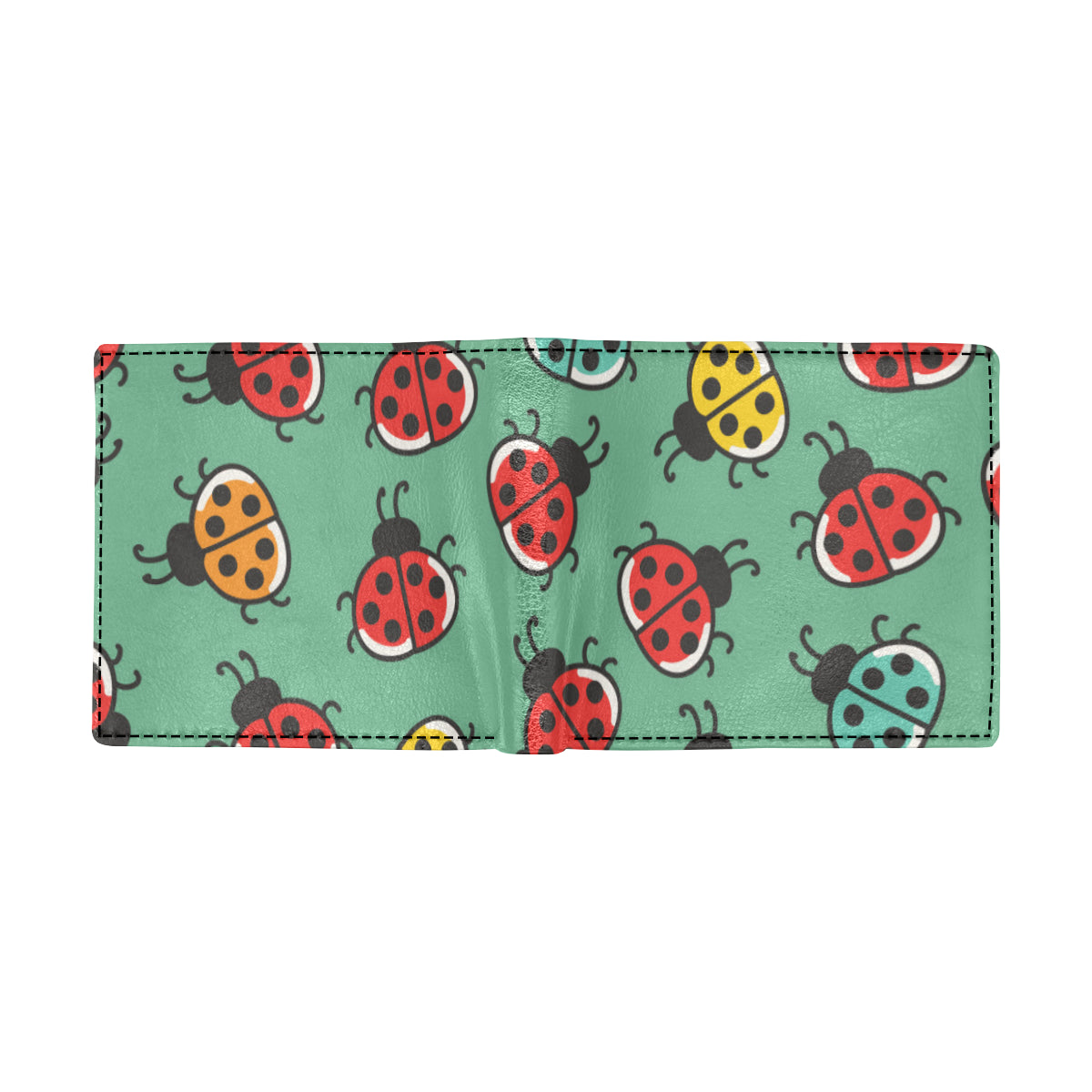 Ladybug Pattern Print Design 02 Men's ID Card Wallet