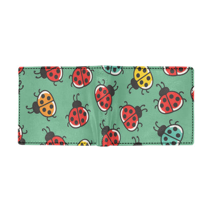 Ladybug Pattern Print Design 02 Men's ID Card Wallet