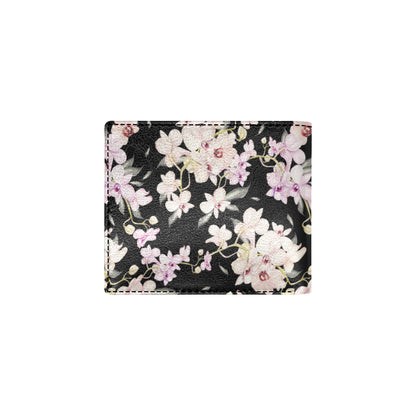 Orchid White Pattern Print Design OR03 Men's ID Card Wallet