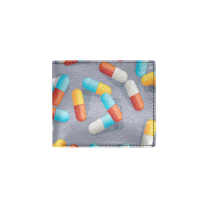 Pill Pattern Print Design A01 Men's ID Card Wallet