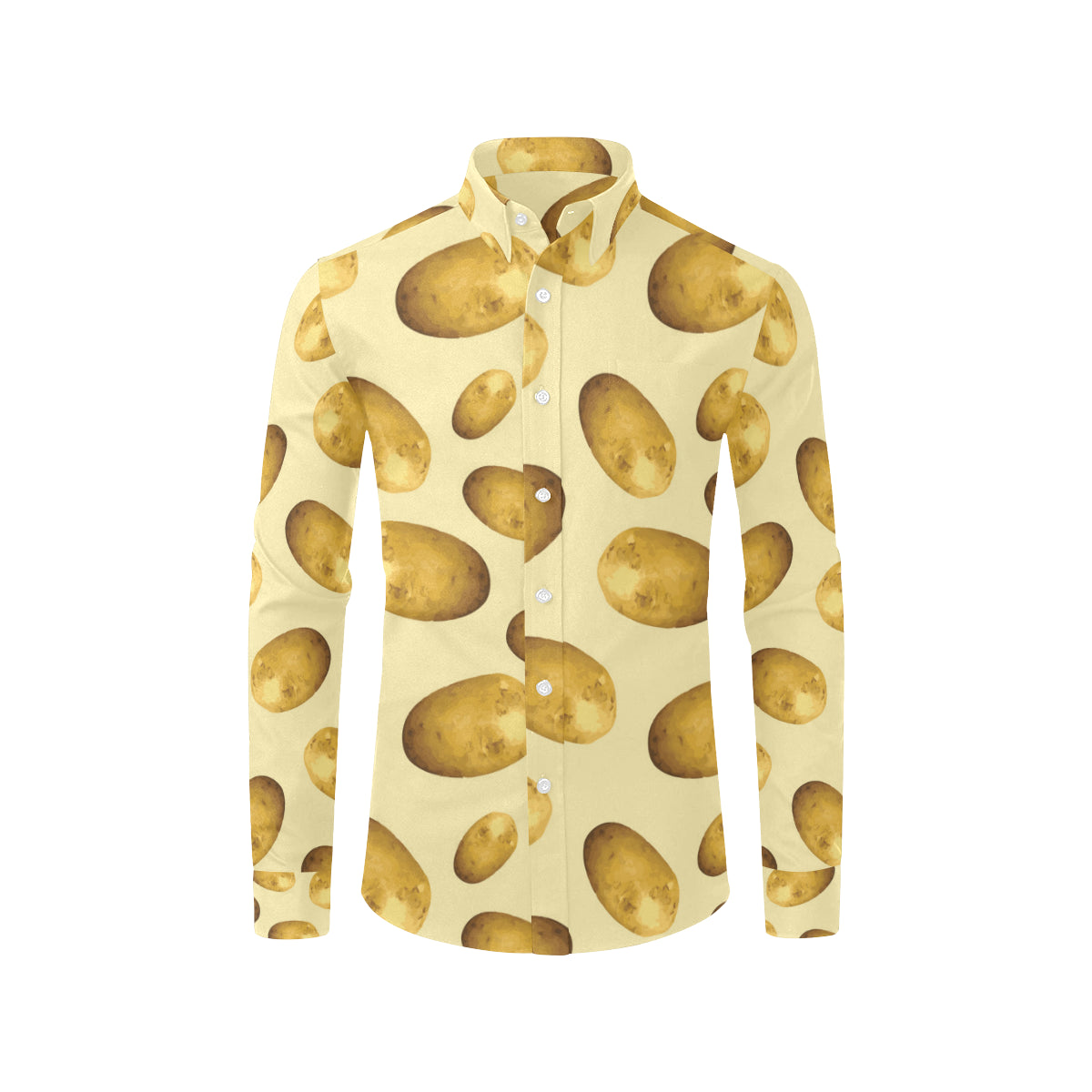 Potato Pattern Print Design A01 Men's Long Sleeve Shirt