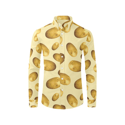 Potato Pattern Print Design A01 Men's Long Sleeve Shirt