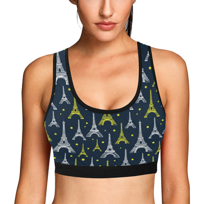 Eiffel Tower Star Print Sports Bra