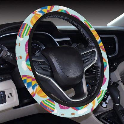 Ballon Pattern Print Design 07 Steering Wheel Cover with Elastic Edge