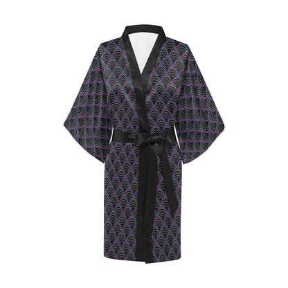 Mermaid Pattern Print Design 09 Women's Short Kimono