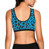 Cheetah Blue Print Pattern Sports Bra