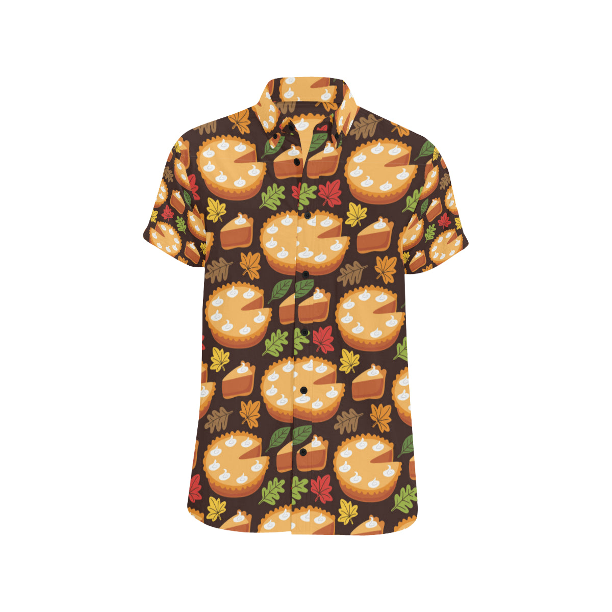 Pie Pattern Print Design A03 Men's Short Sleeve Button Up Shirt