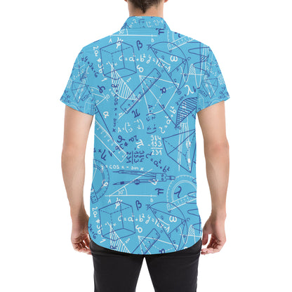 Math Pattern Print Design 02 Men's Short Sleeve Button Up Shirt