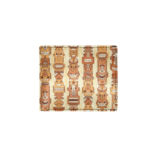 Tiki Orange Vertical Pattern Men's ID Card Wallet