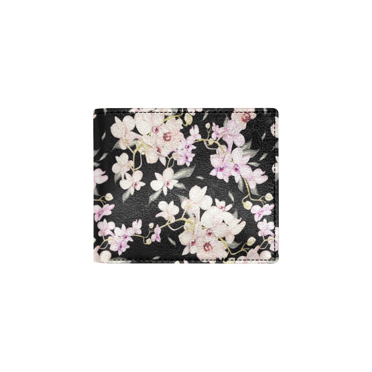 Orchid White Pattern Print Design OR03 Men's ID Card Wallet