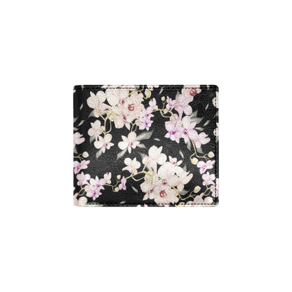 Orchid White Pattern Print Design OR03 Men's ID Card Wallet