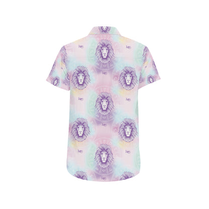 Leo Pattern Print Design 03 Men's Short Sleeve Button Up Shirt