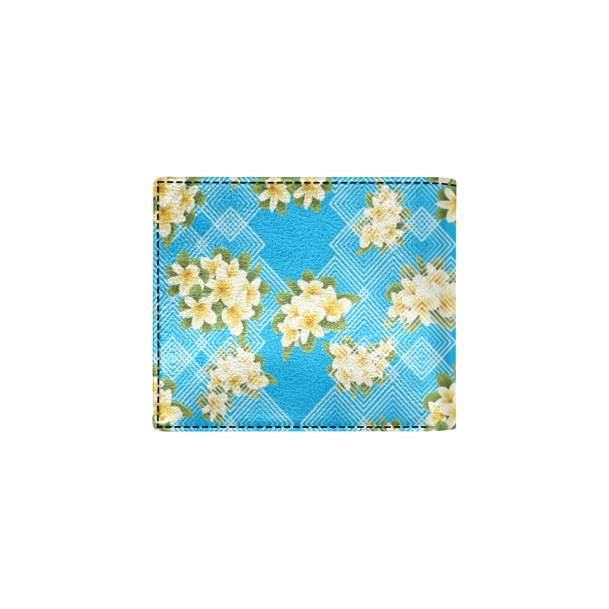 Yellow Plumeria Design Print Pattern Men's ID Card Wallet