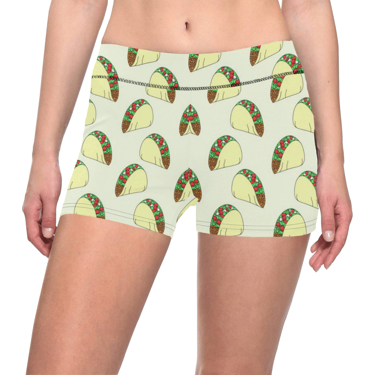 Taco Pattern Print Design TC05 Yoga Shorts