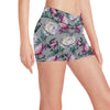 Peony Pattern Print Design PE01 Yoga Shorts