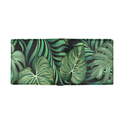 Green Fresh Tropical Palm Leaves Men's ID Card Wallet