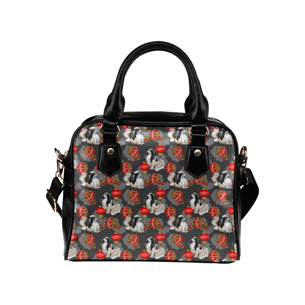 Japanese Chin Pattern Print Design 02 Shoulder Handbag
