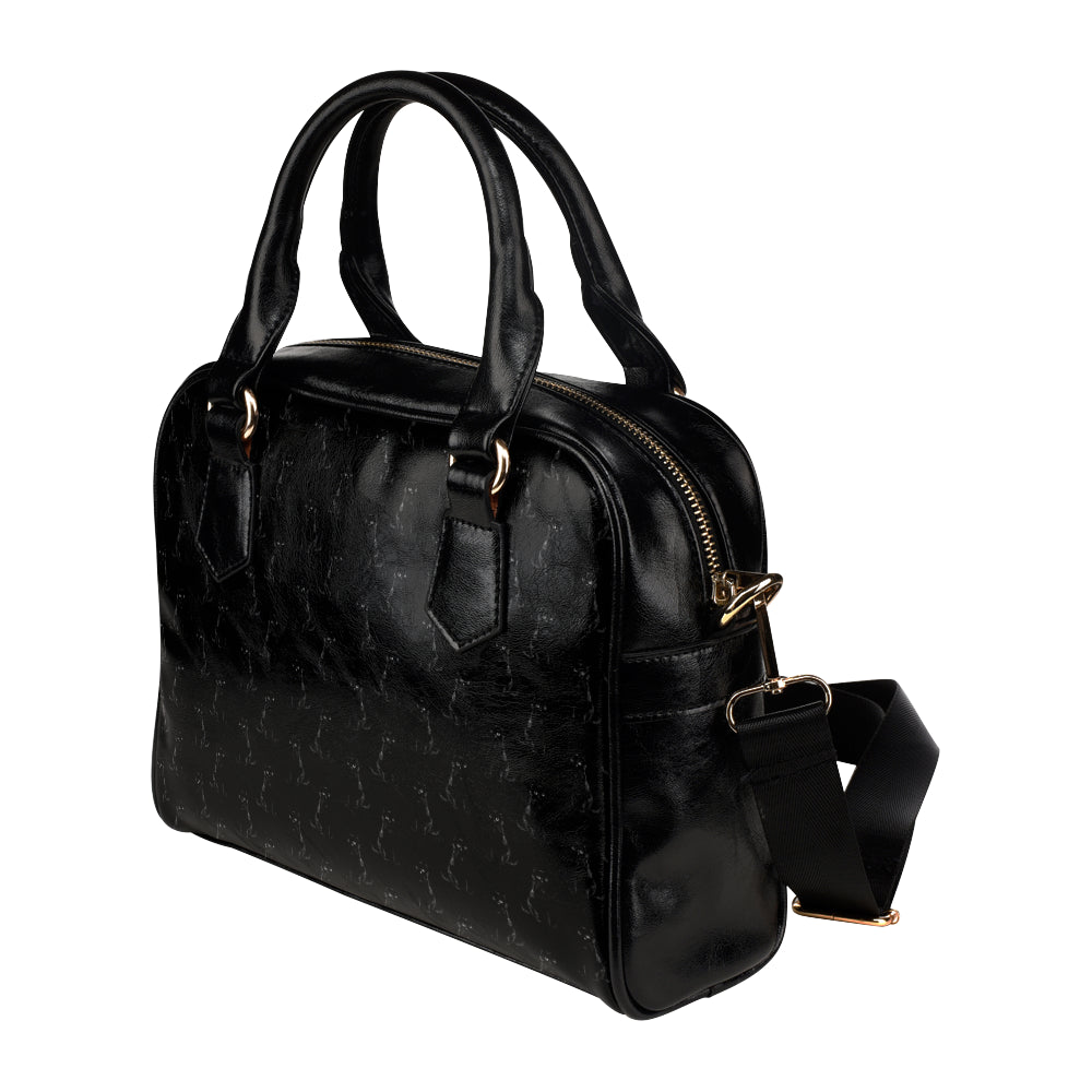 Black Cat Pattern Print Design 03 Shoulder Handbag